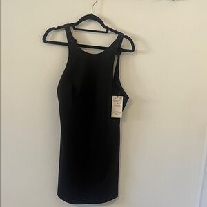 Zara Black Mini Dress bow tie in back